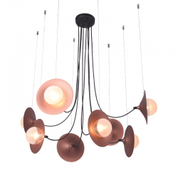 Κρεμαστό Φωτιστικό Πολύφωτο Από Μέταλλο Και Γυαλί 8 ΧG9 - ACA Decor