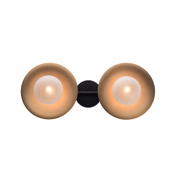 Επιτοίχιο Φωτιστικό Δίφωτο Από Ορείχαλκο Και Γυαλί 2 ΧG9 - ACA Decor