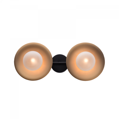 Επιτοίχιο Φωτιστικό Δίφωτο Από Ορείχαλκο Και Γυαλί 2 ΧG9 - ACA Decor