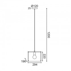 Κρεμαστό Φωτιστικό Μεταλλικό Μονόφωτο Μαύρο 1x E27 - ACA Decor