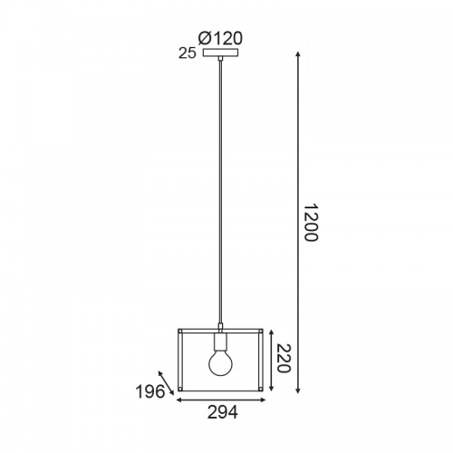 Κρεμαστό Φωτιστικό Μεταλλικό Μονόφωτο Μαύρο 1x E27 - ACA Decor