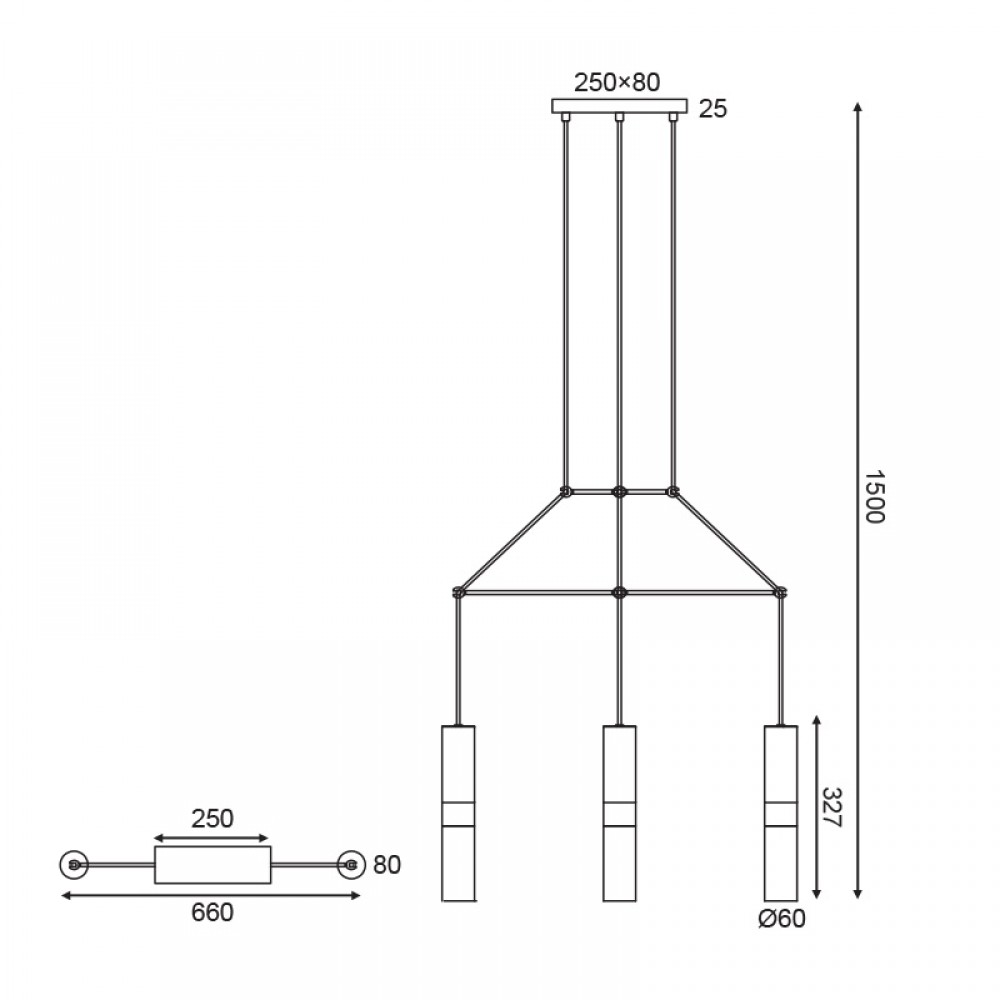 Κρεμαστό Φωτιστικό Μεταλλικό Τρίφωτο Σε Ράγα Λευκό και Μαύρο 3x GU10 - ACA Decor
