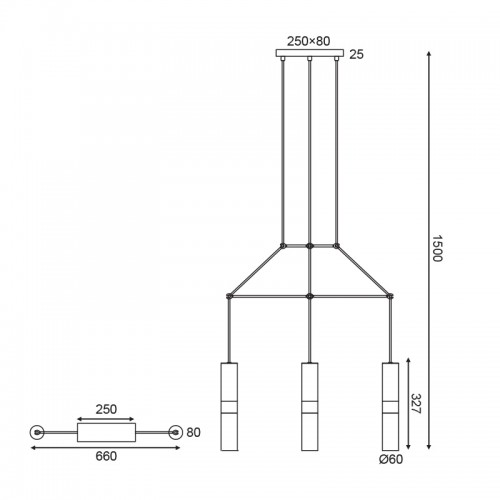 Κρεμαστό Φωτιστικό Μεταλλικό Τρίφωτο Σε Ράγα Ορείχαλκος 3x GU10 - ACA Decor