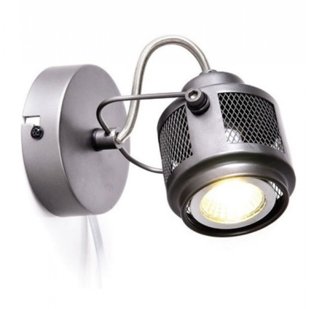 Vintage Σποτ Επίτοιχο - Οροφής Γκρι Μεταλλικό Μονόφωτο 1X GU10 KRYPTON - ACA Decor