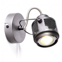Vintage Σποτ Επίτοιχο - Οροφής Γκρι Μεταλλικό Μονόφωτο 1X GU10 KRYPTON - ACA Decor