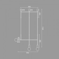 Κρεμαστό Φωτιστικό Μεταλλικό Σε Μαύρο ή Χρυσό Χρώμα 3XE27 KYOTO - ACA DECOR