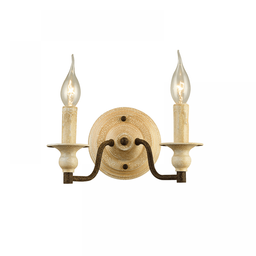Vintage Απλίκα Μεταλλική Σε Αντικέ Σκουριά Χρώμα 2x E14 LYON - ACA DECOR