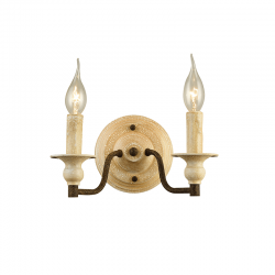 Vintage Απλίκα Μεταλλική Σε Αντικέ Σκουριά Χρώμα 2x E14 LYON - ACA DECOR