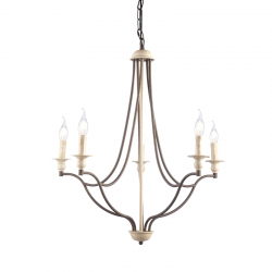 Vintage Πολυέλαιος Μεταλλικός Σε Αντικέ Σκουριά Χρώμα 5x E14 LYON - ACA DECOR