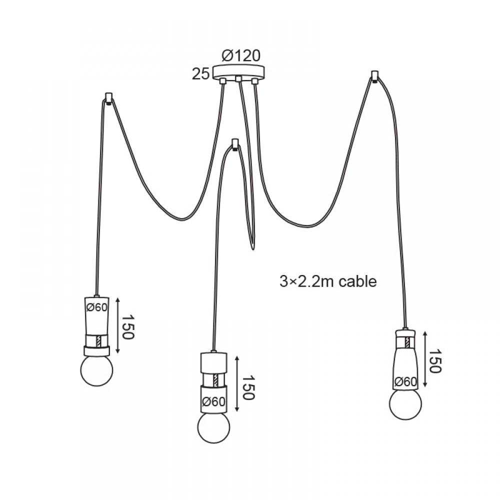 Τρίφωτο Κρεμαστό Φωτιστικό Από Ξύλο Και Δερμάτινες Λεπτομέρειες 3xE27 MEMPHIS - ACA Decor