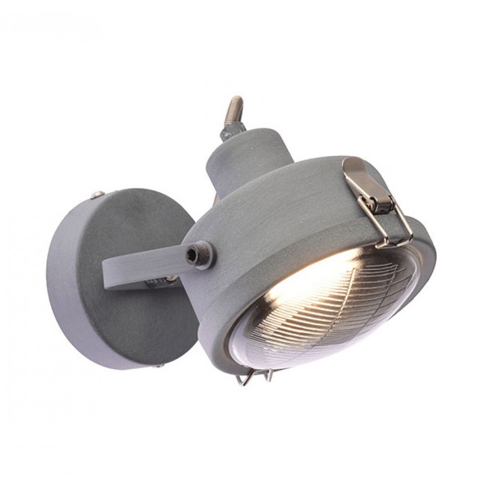 Vintage Σποτ Επίτοιχο - Οροφής Μονόφωτο Μεταλλικό Γκρι Αντικέ 1XGU10 MORFEAS - ACA Decor