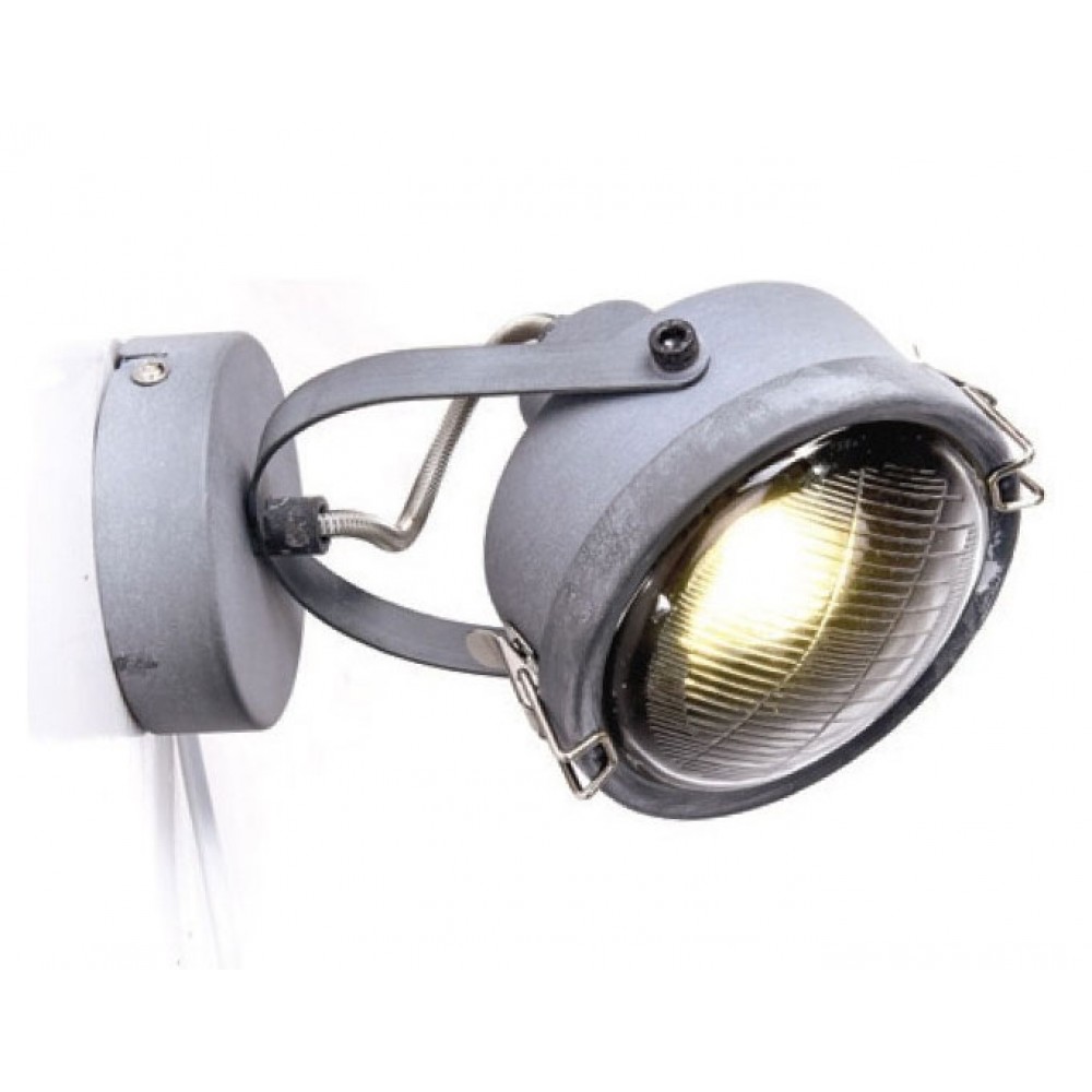 Vintage Σποτ Επίτοιχο - Οροφής Μονόφωτο Μεταλλικό Γκρι Αντικέ 1XGU10 MORFEAS - ACA Decor
