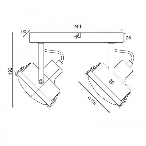Vintage Σποτ Επίτοιχο - Οροφής Δίφωτο Μεταλλικό Γκρι Αντικέ 2XGU10 MORFEAS - ACA Decor