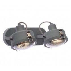 Vintage Σποτ Επίτοιχο - Οροφής Δίφωτο Μεταλλικό Γκρι Αντικέ 2XGU10 MORFEAS - ACA Decor