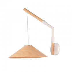 Επίτοιχο Φωτιστικό Από Φυσικό Ξύλο Και Λευκό Σώμα 1xGX53 NAIROBI - ACA Decor