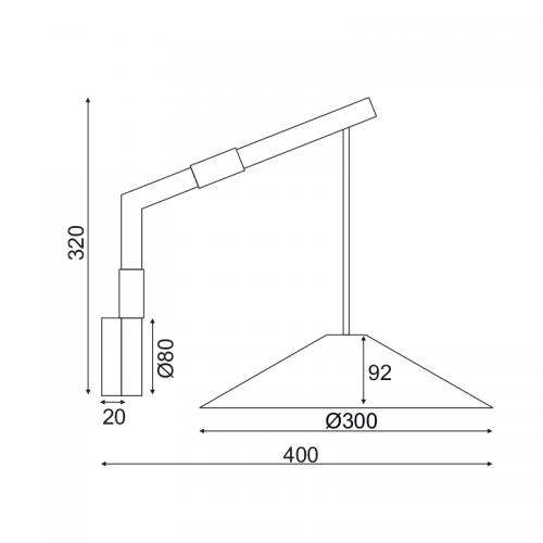 Επίτοιχο Φωτιστικό Από Ξύλο Καρυδιά Και Μαύρο Σώμα 1xGX53 NAIROBI - ACA Decor