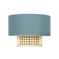 Επίτοιχο Φωτιστικό Από Βεραμάν Ύφασμα και Ψάθα Ραττάν 1xE14 NISYROS - Aca Decor