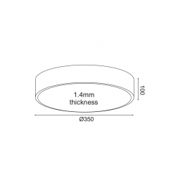 LED Πλαφονιέρα Μεταλλική Σε Λευκό Χρώμα Ø35cm 32W Osram Chip OPTIMUS - ACA Decor