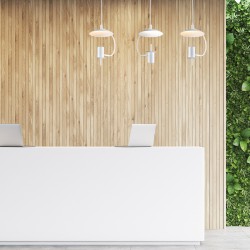 Κρεμαστό Φωτιστικό Μονόφωτο Μεταλλικό Σε Λευκό Χρώμα 1xGU10 35W PARACHUTE - ACA Decor