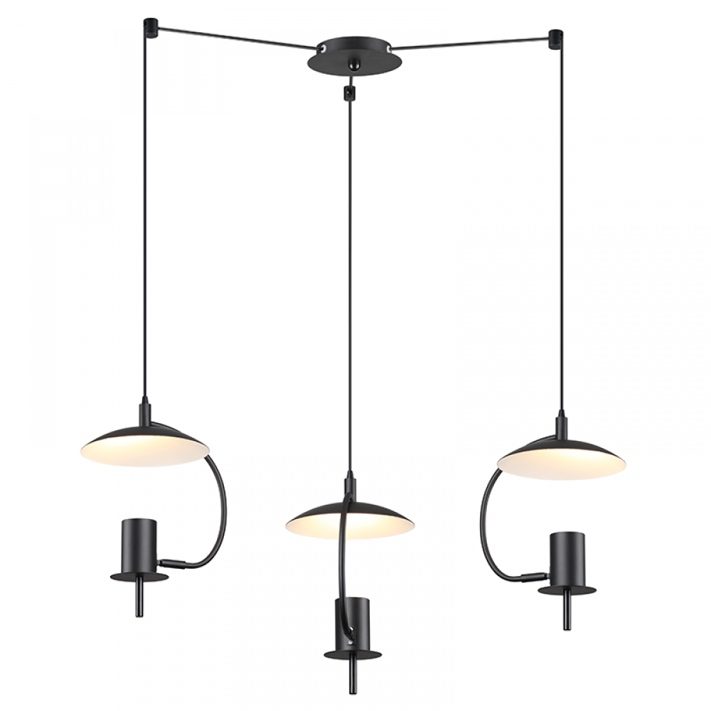 Κρεμαστό Φωτιστικό Τρίφωτο Μεταλλικό Σε Λευκό ή Μαύρο Χρώμα 3xGU10 35W PARACHUTE - ACA Decor