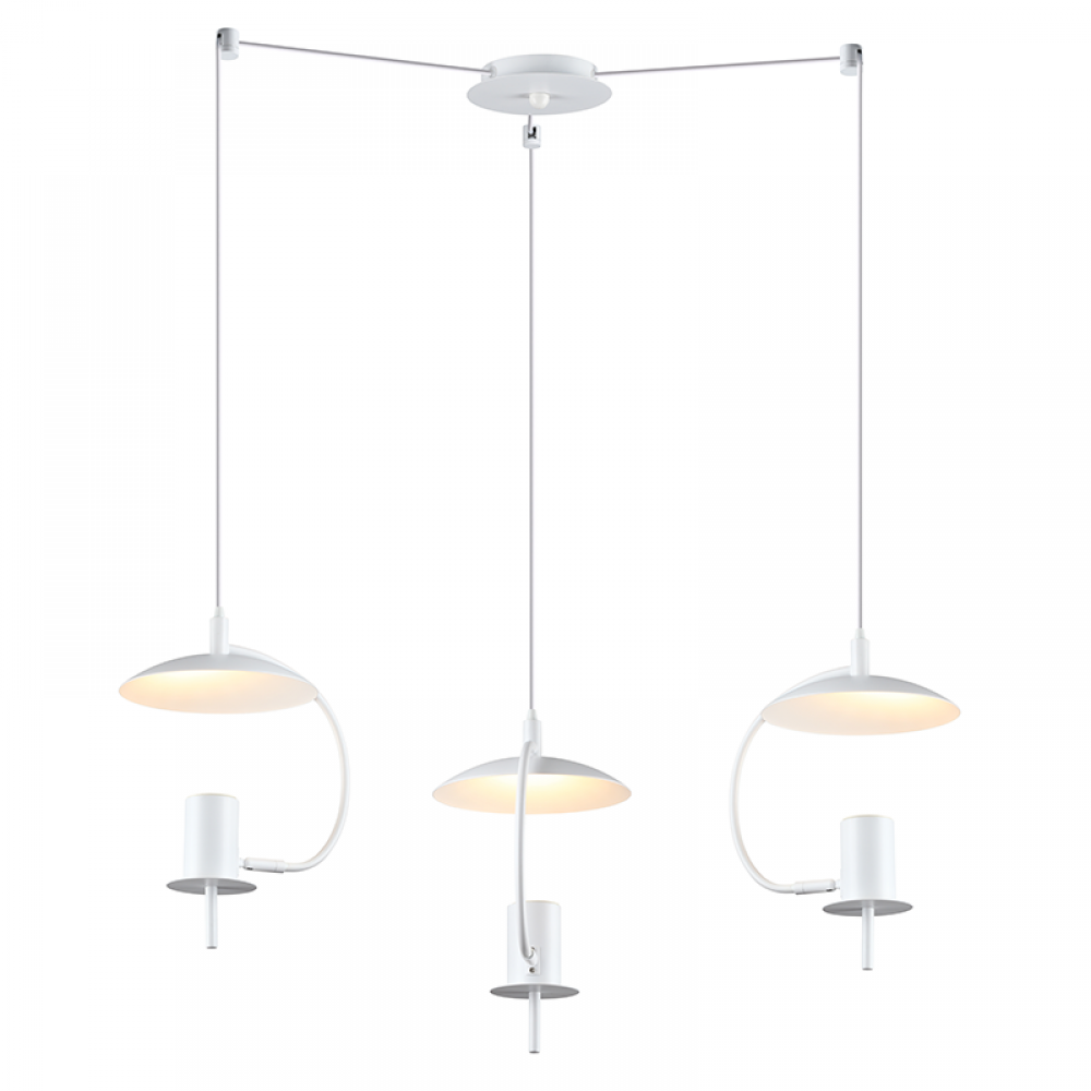 Κρεμαστό Φωτιστικό Τρίφωτο Μεταλλικό Σε Λευκό ή Μαύρο Χρώμα 3xGU10 35W PARACHUTE - ACA Decor