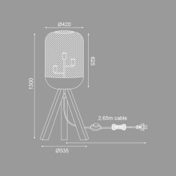 Φωτιστικό Δαπέδου Μαύρο Μεταλλικό Και Ξύλο Τρίφωτο 3XE27 PAROT - ACA DECOR
