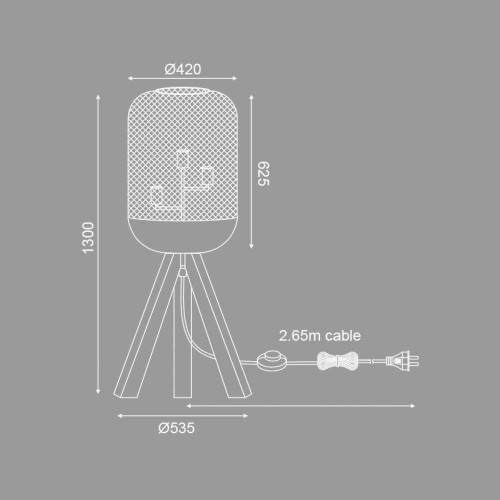 Φωτιστικό Δαπέδου Μαύρο Μεταλλικό Και Ξύλο Τρίφωτο 3XE27 PAROT - ACA DECOR
