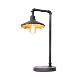 Vintage Πορτατίφ Από Μέταλλο Σε Μαύρο Και Χρυσό 1xE27 PIPE - ACA Decor