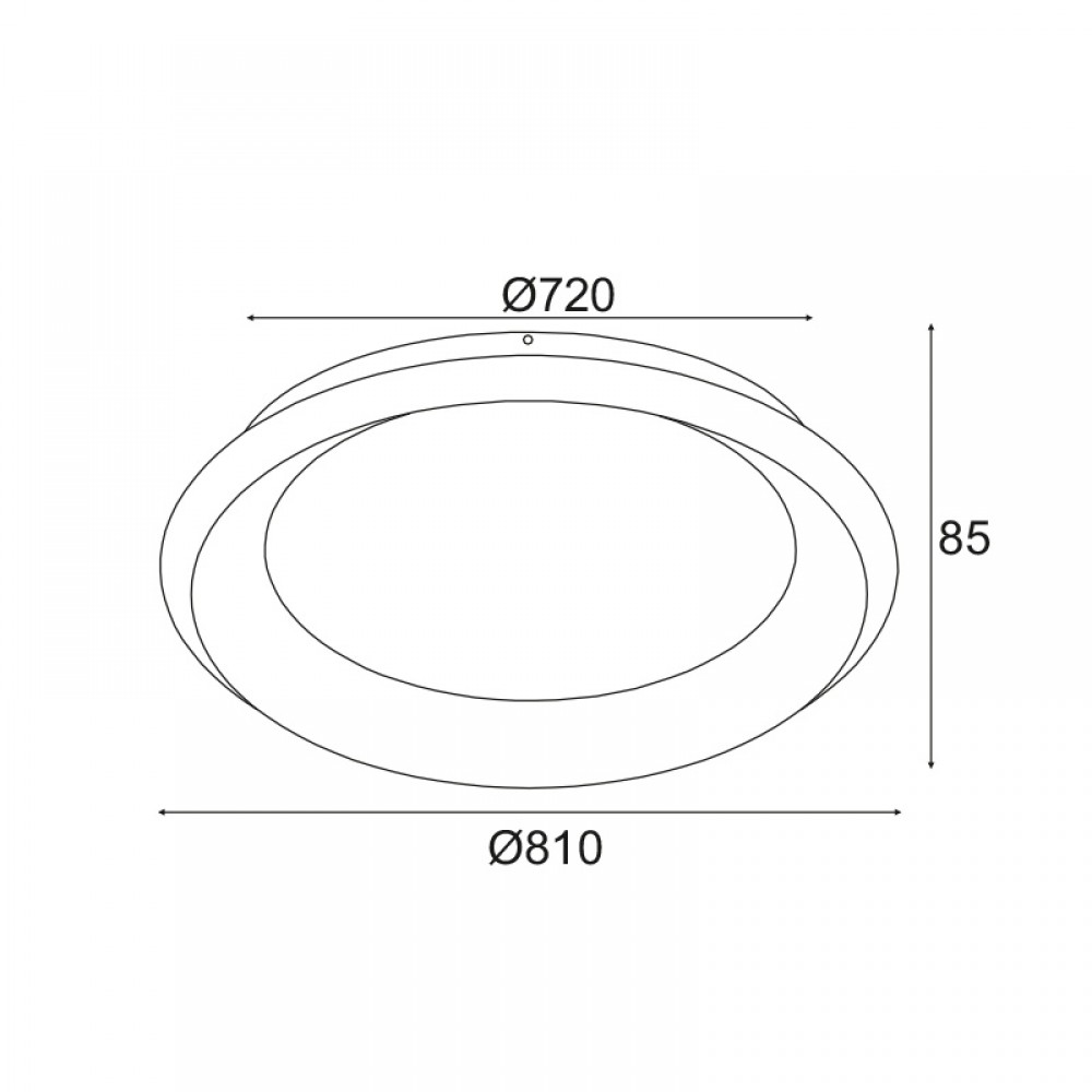LED Πλαφονιέρα Μεταλλική Σε Μαύρο Χρώμα 100W Ø81cm - ACA Decor
