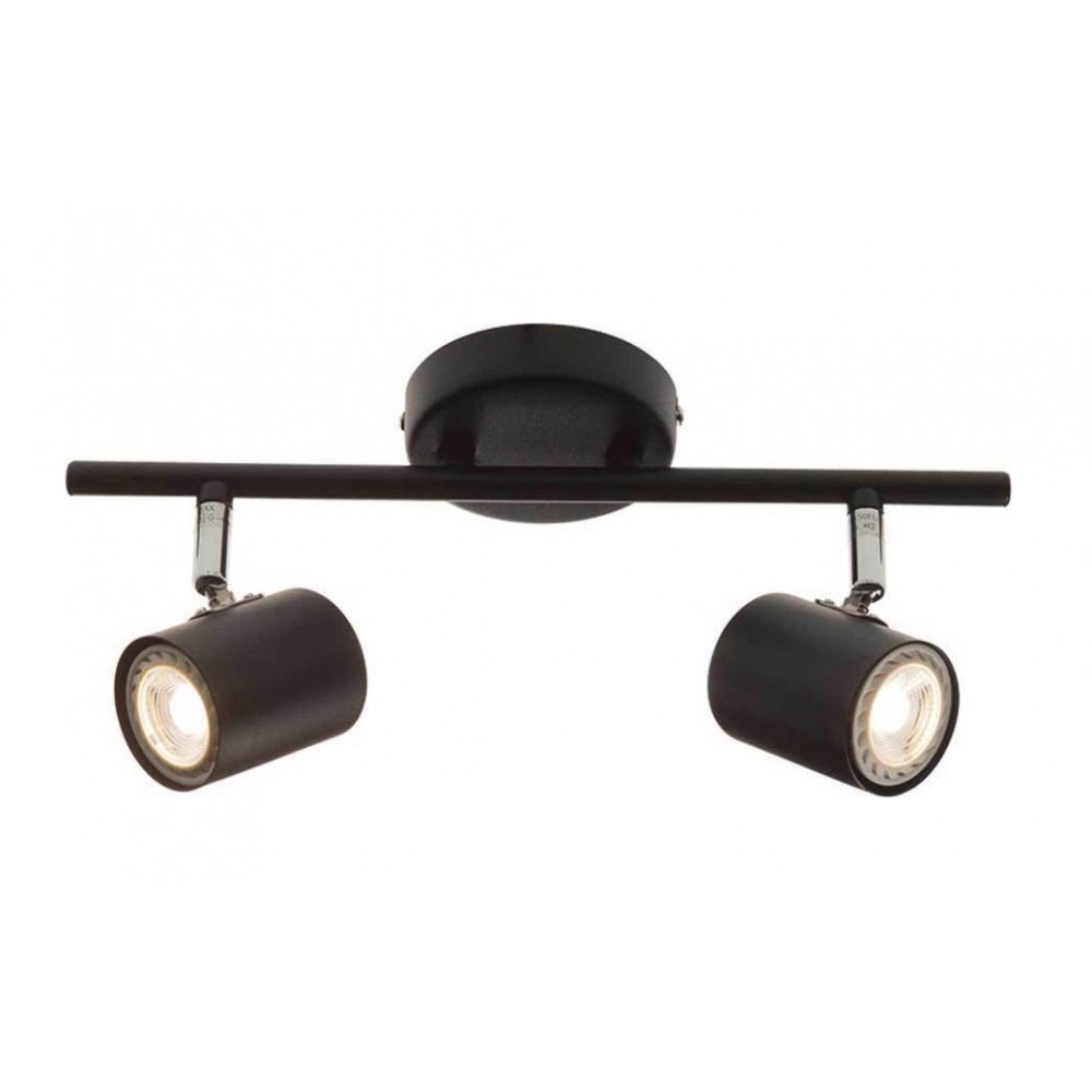 Διπλό Σποτ Εσωτερικού Χώρου GU10 Λευκό-Μαύρο Περιστροφή Κεφαλής Και Βραχίονα 