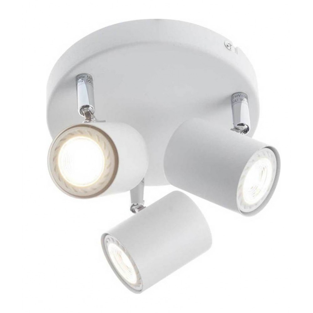 Τριπλό Μεταλλικό Στρογγυλό Σποτ GU10 Λευκό-Μαύρο Με Περιστροφή Κεφαλής ACA