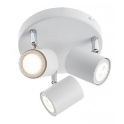 Τριπλό Μεταλλικό Στρογγυλό Σποτ GU10 Λευκό-Μαύρο Με Περιστροφή Κεφαλής ACA