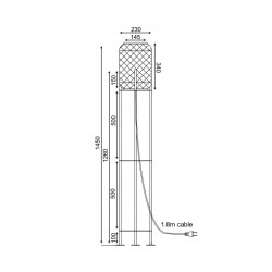 Φωτιστικό Δαπέδου Από Μέταλλο Και Μπαμπού Ø23cm 1xE27 SAHARA - ACA Decor