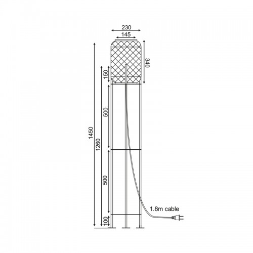 Φωτιστικό Δαπέδου Από Μέταλλο Και Μπαμπού Ø23cm 1xE27 SAHARA - ACA Decor