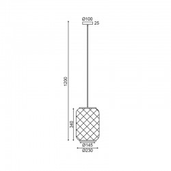 Κρεμαστό Φωτιστικό Μονόφωτο Από Μέταλλο Και Μπαμπού Ø23cm 1xE27 SAHARA - ACA Decor