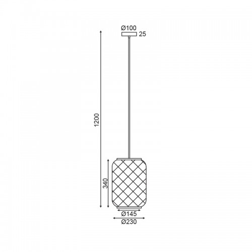 Κρεμαστό Φωτιστικό Μονόφωτο Από Μέταλλο Και Μπαμπού Ø23cm 1xE27 SAHARA - ACA Decor