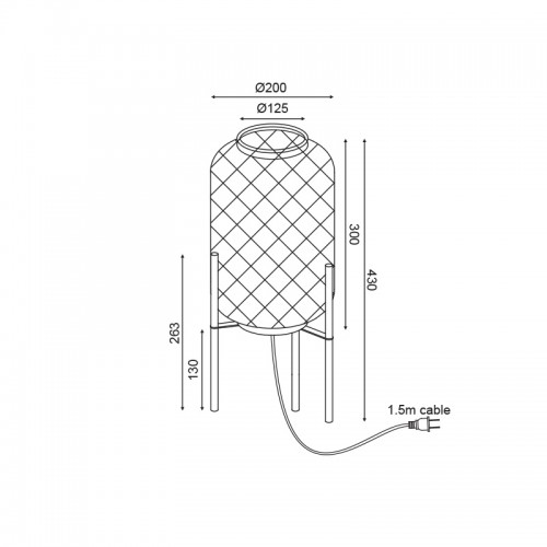 Επιτραπέζιο Φωτιστικό Από Μέταλλο Και Μπαμπού Ø20cm 1xE27 SAHARA - ACA Decor