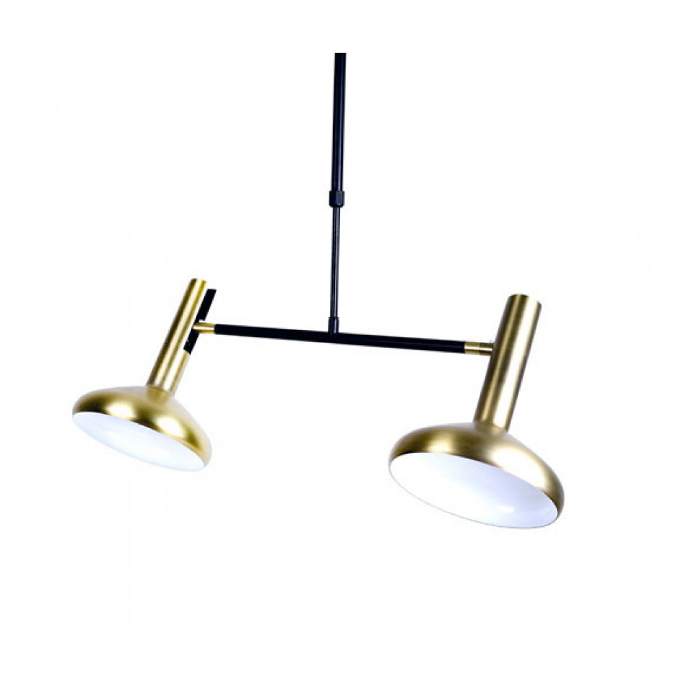 Vintage Φωτιστικό Οροφής Από Μέταλλο Σε Ορειχάλκινο Και Μαύρο Χρώμα Δίφωτο 2xE27 SHERLOCK - ACA Decor