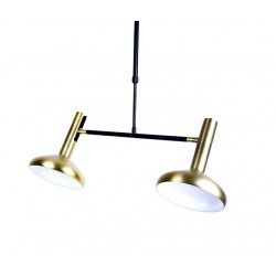 Vintage Φωτιστικό Οροφής Από Μέταλλο Σε Ορειχάλκινο Και Μαύρο Χρώμα Δίφωτο 2xE27 SHERLOCK - ACA Decor