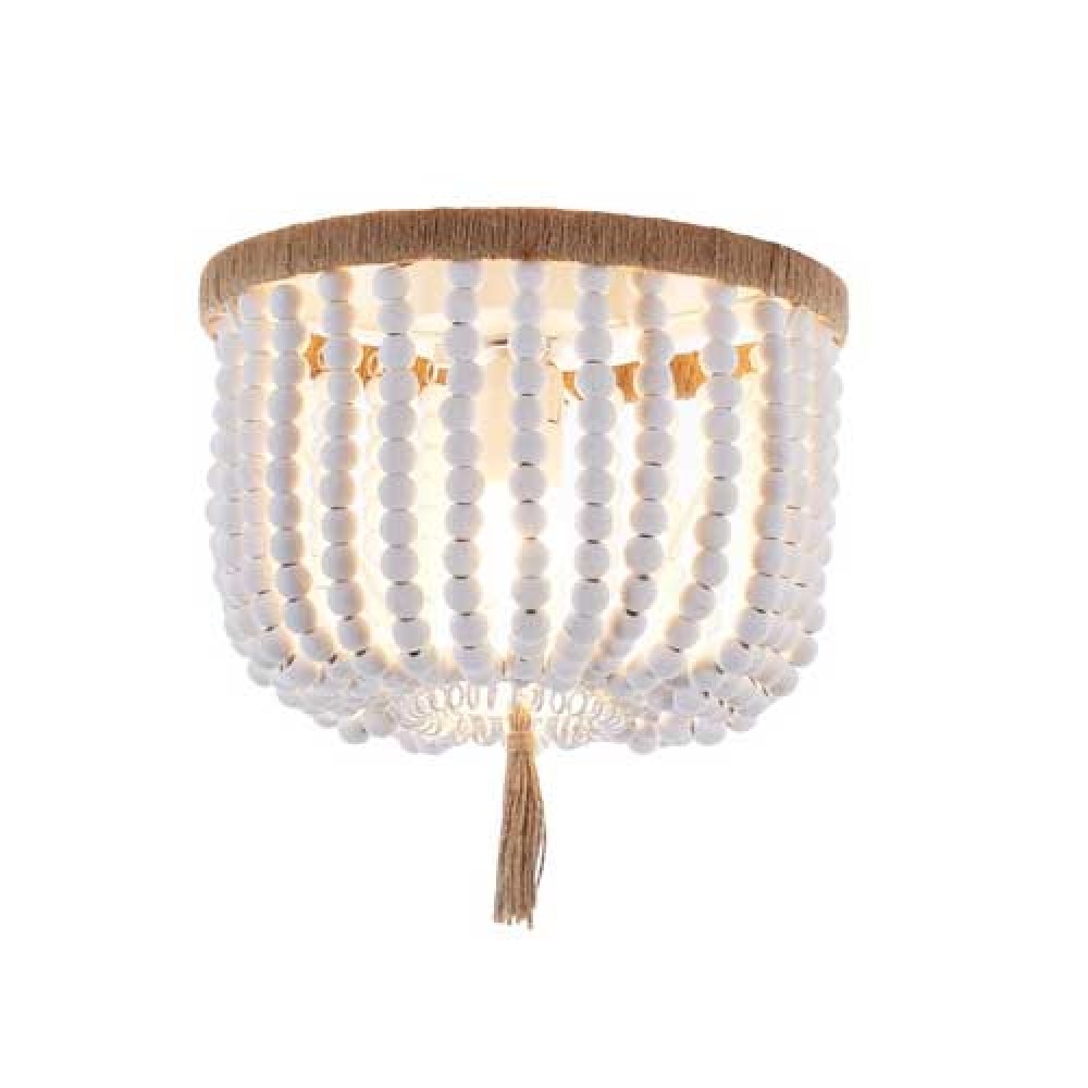 Φωτιστικό Οροφής Με Ξύλινες Χάντρες 1xE27 SPETSES - Aca Decor