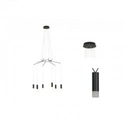 Κρεμαστό Φωτιστικό Αλουμίνιο Σε Μαύρο Χρώμα Ø71cm 6xG9 TERES - ACA Decor