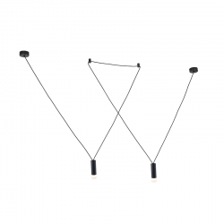 Κρεμαστό Φωτιστικό Αλουμίνιο Με Καλώδιο Σε Μαύρο Χρώμα 2xG9 TERES - ACA Decor