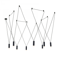 Κρεμαστό Φωτιστικό Αλουμίνιο Με Καλώδιο Σε Μαύρο Χρώμα 8xG9 TERES - ACA Decor