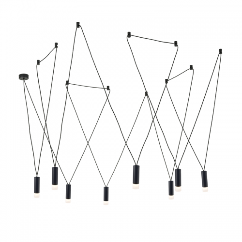 Κρεμαστό Φωτιστικό Αλουμίνιο Με Καλώδιο Σε Μαύρο Χρώμα 8xG9 TERES - ACA Decor