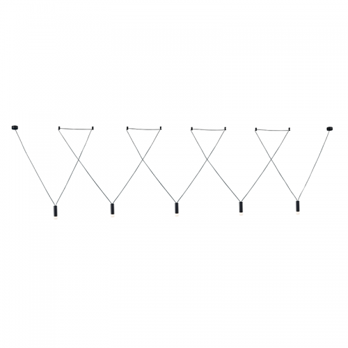 Κρεμαστό Φωτιστικό Αλουμίνιο Με Καλώδιο Σε Μαύρο Χρώμα 5xG9 TERES - ACA Decor