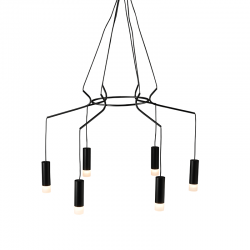 Κρεμαστό Φωτιστικό Αλουμίνιο Σε Μαύρο Χρώμα Ø71cm 6xG9 TERES - ACA Decor