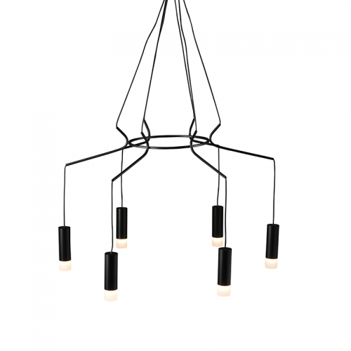 Κρεμαστό Φωτιστικό Αλουμίνιο Σε Μαύρο Χρώμα Ø71cm 6xG9 TERES - ACA Decor