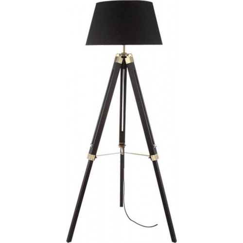 Φωτιστικό Δαπέδου Ξύλινο Σε Μαύρη Αποχρώση 1x E27 - ACA DECOR