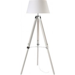 Φωτιστικό Δαπέδου Ξύλινο Σε Λευκή Αποχρώση 1x E27 - ACA DECOR