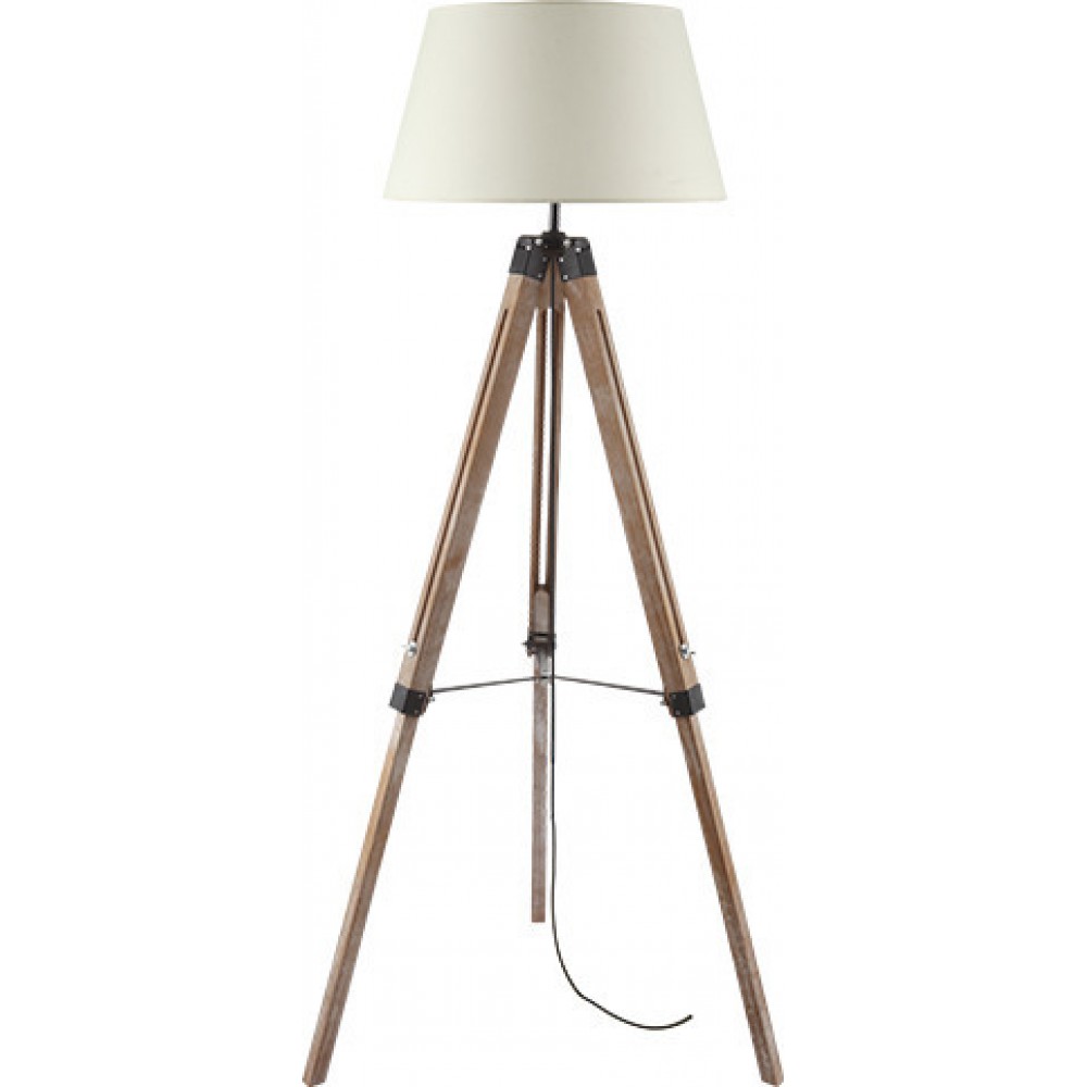 Φωτιστικό Δαπέδου Ξύλινο Σε Μπεζ Αποχρώση 1x E27 - ACA DECOR